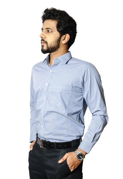 Blue White Square Shirt – Alpha Junction