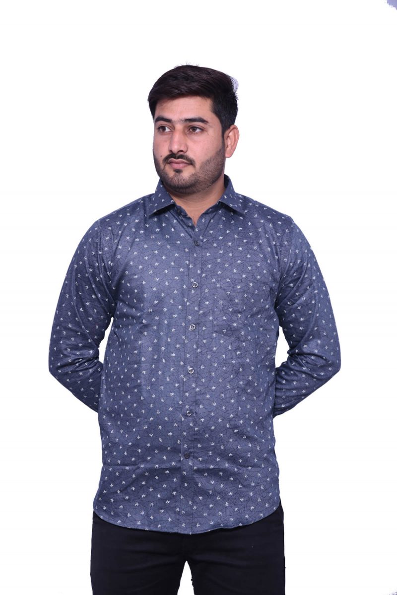 Steel Grey Printed Shirt