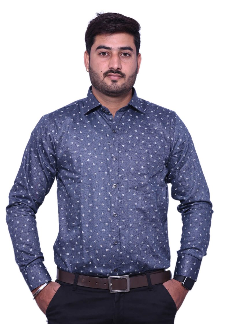 Steel Grey Printed Shirt