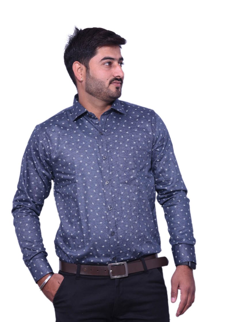 Steel Grey Printed Shirt