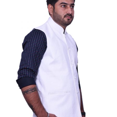 Plain white modi jacket