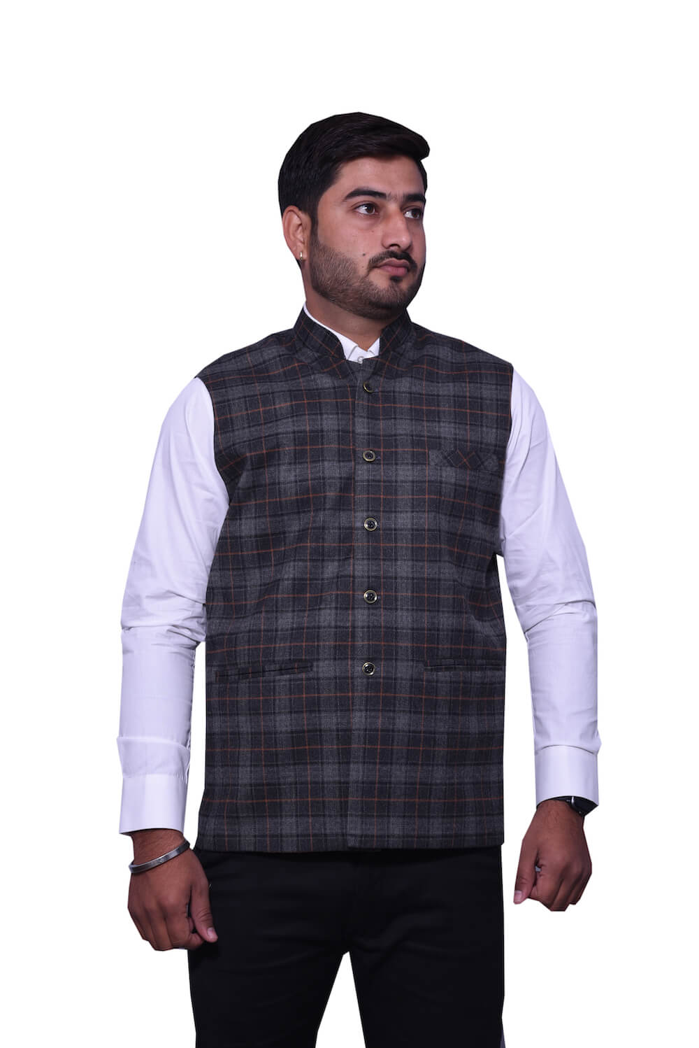 Dark Grey Check Modi jacket – Alpha Junction