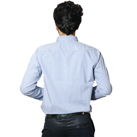 Blue White Square Shirt